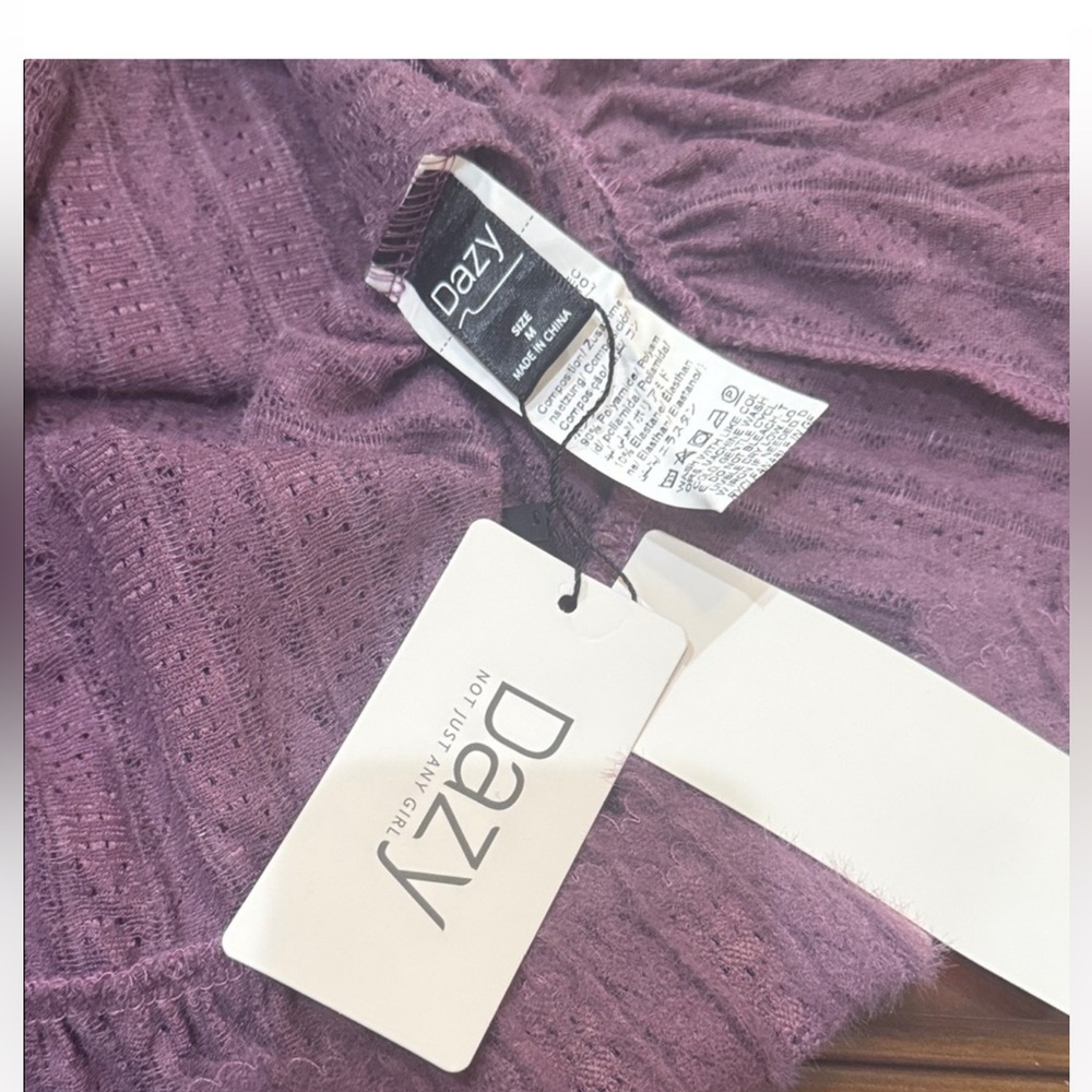 Dazy Lavender Off-Shoulder Ruffle Sweater - Picture 7 of 7